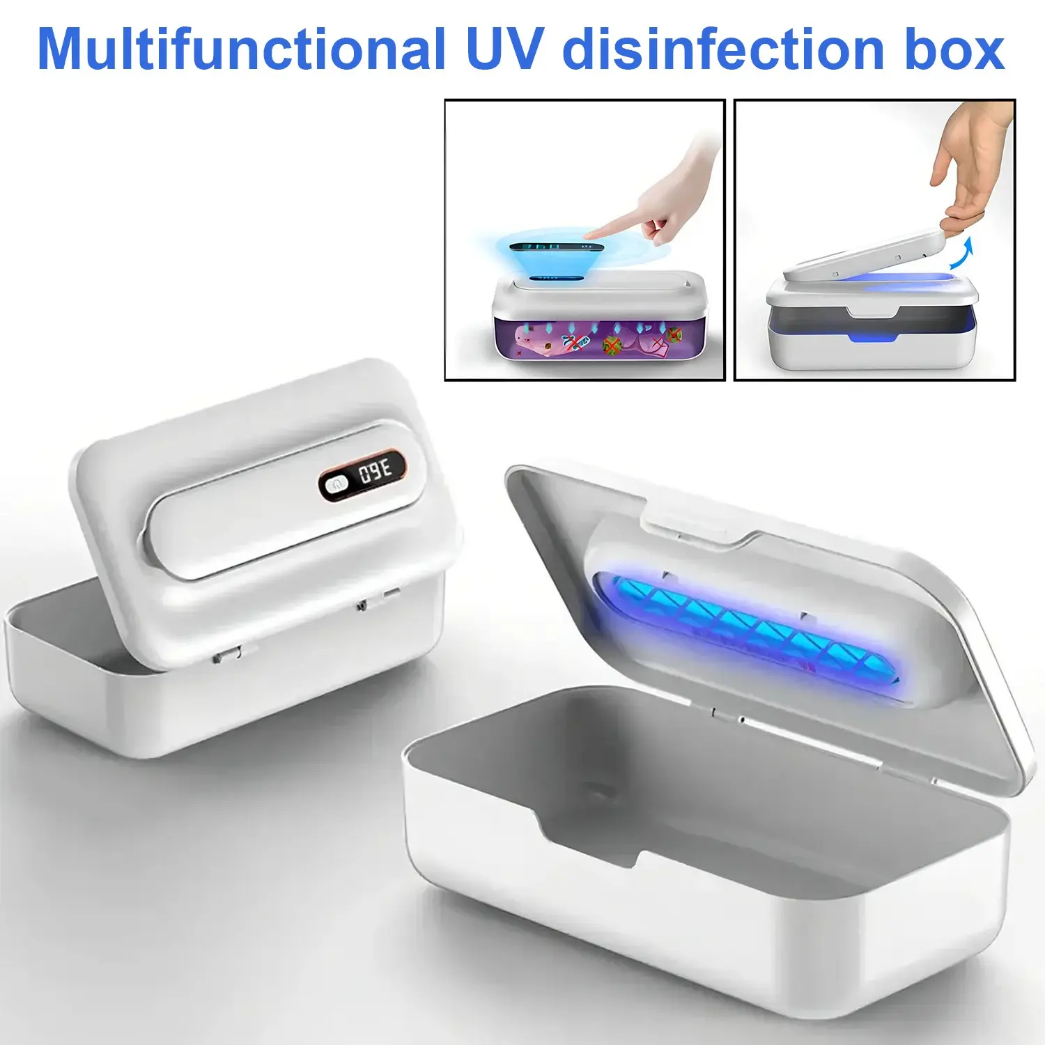 Portable UV Disinfector Box, UV Sterilizer, Detachable UV Rod, Ideal for Phones, Phone Sanitizer Machine, Cosmetics, Underwear, Compact, Lightweight, Rechargeable, Essential Home Sanitizer