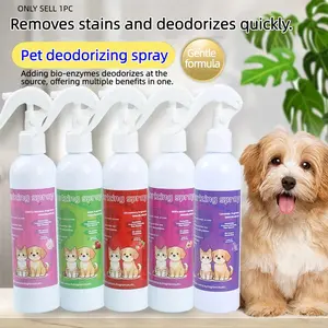 250ML Pet Odor Eliminator Spray, Enzyme Formula for Cat & Dog Urine Stains, Multiple Scents, Safe & Non-Irritating, Indoor & Outdoor Use