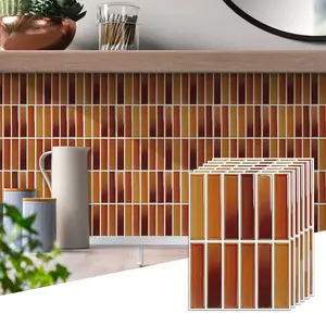 DIY Textured Tile Stickers, Quick Paste & Removable, Waterproof Vinyl, Ideal for Bathroom & Kitchen Walls, Easy Installation, Decorative Wall Sticker