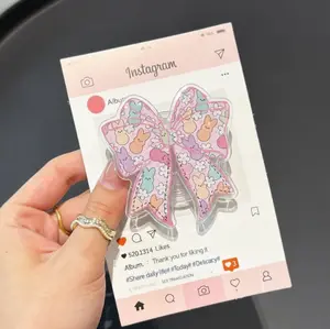 Bunny Bow Easter Phone Grip Pastel Kawaii Rabbit Pattern Grip Stand, Cute Cartoon Phone Holder, Aesthetic Gift for Girls