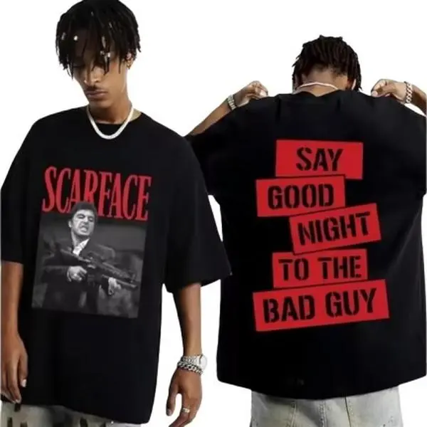 Vintage Scarface Tony Montana Tee Classic Movie Graphic T-Shirt from the 90s Tshirt both Side