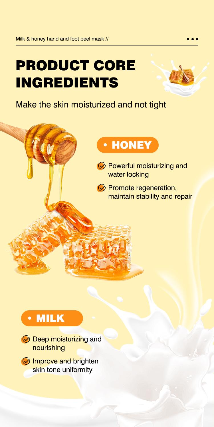 【MOOYAM】【FDA】Milk & Honey Peel Off Hand Mask 3.88 oz | Moisturizing, Nourishing & Exfoliating Hand Care for Women - Softens & Smooths Dry Rough Hands