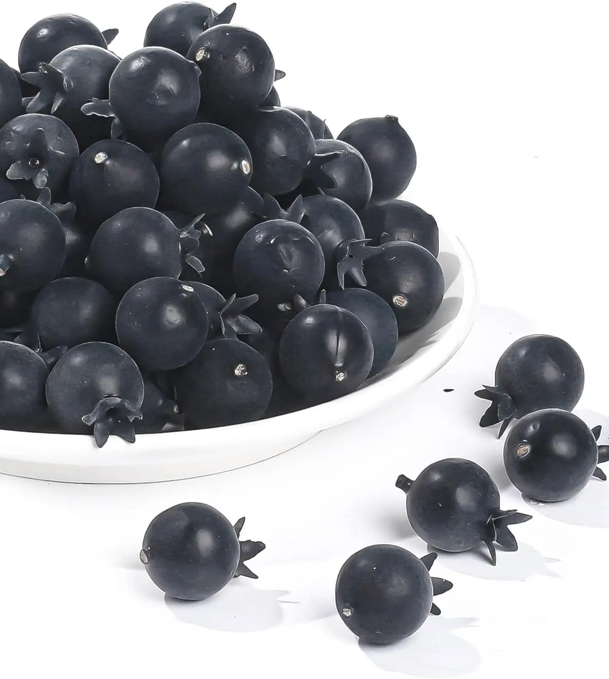 100 Pieces Realistic Foam Artificial Blueberries Fake Fruit for Home Decoration Party Ornament Photography Prop