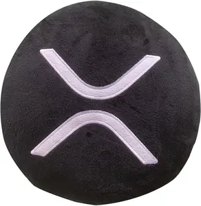 XRP Pillows - Embroidered Round Stuffed Plush Crypto Pillow by BlockCraft.Shop XRP Plush XRP Pillow