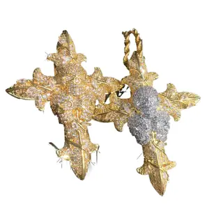 Hip hop personality skull cross Zircon pendant men's necklace