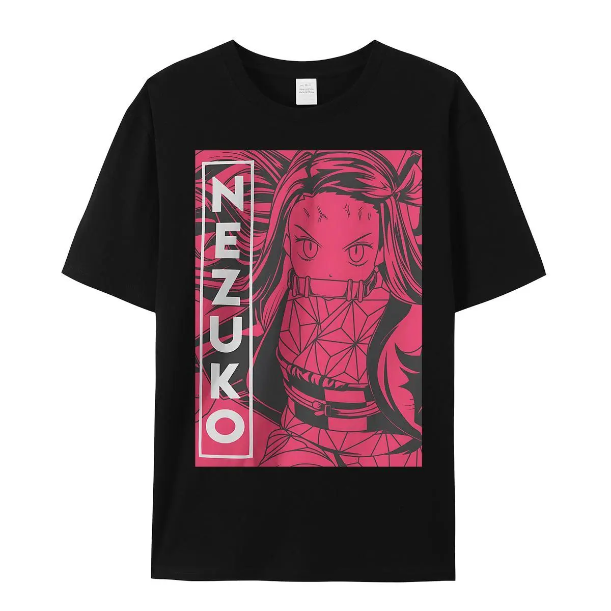 Men's Relaxed Fit Round Neck Short-Sleeve Cotton Nezuko Anime T-Shirt, Unisex Menswear Streetwear Top, Manga Fan Gear, Japanese Culture Apparel, All Seasons Father's Day/Valentine's Day/Chinese New Year Gift 25723, Father's Day Gift