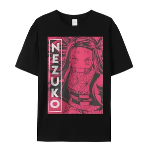 Men's Round Neck Short-Sleeve Cotton Nezuko Anime T-Shirt, Unisex Menswear Casual Clothes, Manga Fan Gear, Japanese Culture Apparel, Father's Day Gift 25723