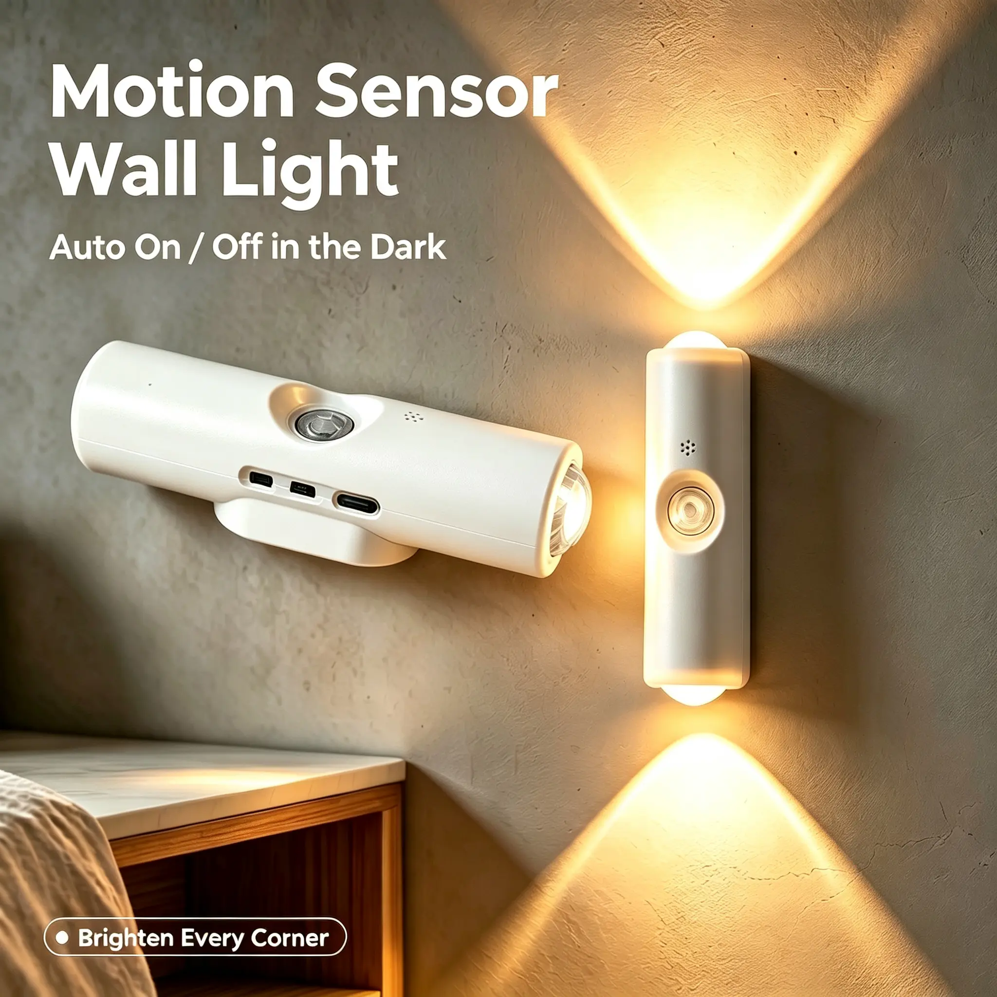 Rechargeable Smart LED Motion Sensor Ambient Lamp - Auto-On, 7-RGB Color-Changing Magnetic Wall Fixture for Stairs, Wardrobes, Home Decor#LEDlights #MotionSensorLight #RechargeableLight #RGBlight #WallLamp #HomeDecor