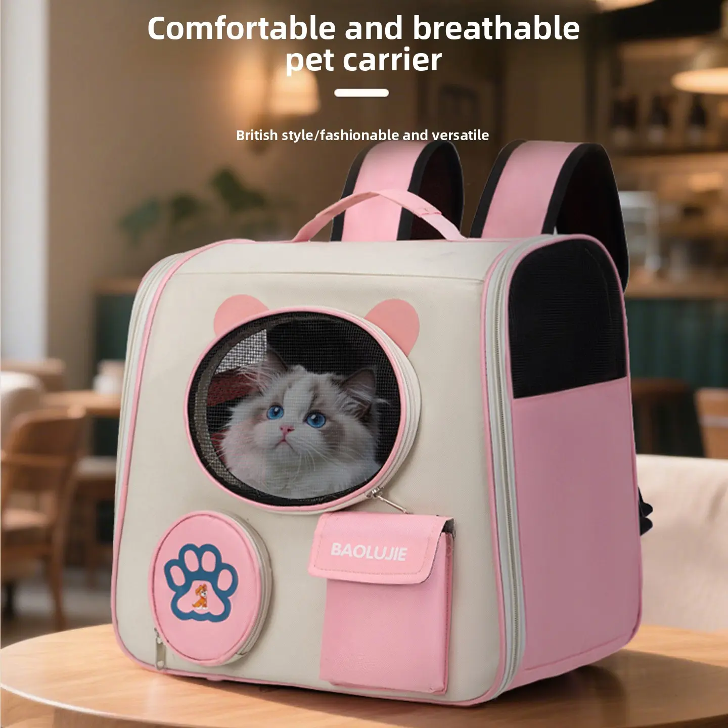 Transparent Space Capsule Cat Carrier Backpack - Hard Fabric, Solid Structure, Large Capacity Bubble Design, 2-in-1 Convertible Shoulder/Handheld Bag, Ventilation Holes, Safe Transport for Cats & Small Dogs, Strong Zipper, 7Kg And Above