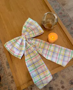 Large Purple Blue Green White Door Bow, Colorful Front Door Ribbon, Party Door Decor, Birthday Baby Shower Wedding Decoration