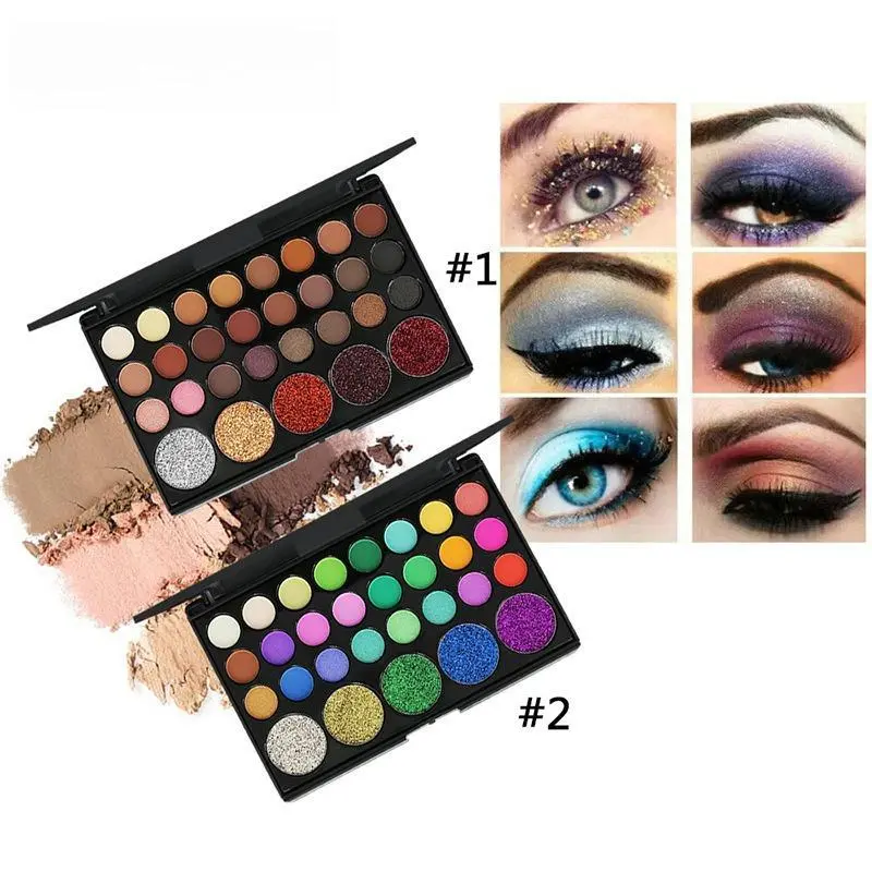 All-in-One 29 Color Smokey Eye Palette, Highly Pigmented Matte & Shimmer, Waterproof Eyeshadow for Party, Date Night & Glam Makeup Looks Metallic Coffee, Powder, Easy Eye Makeup, Sparkly Makeup