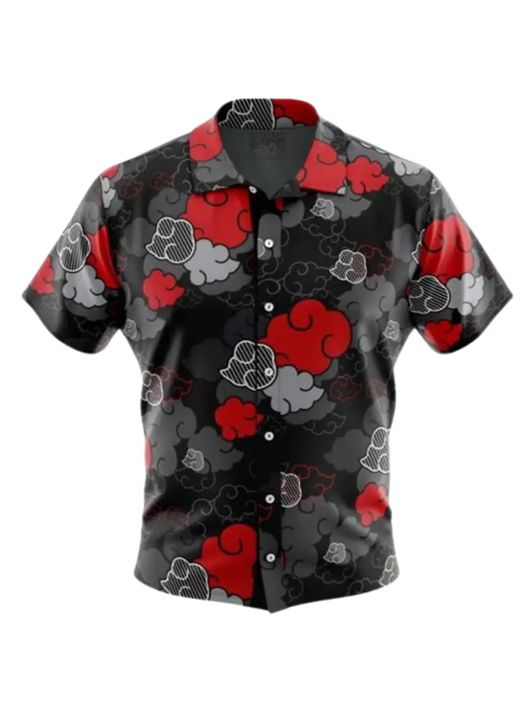 Black Aloha Akatsuki Button Up Hawaiian Shirt