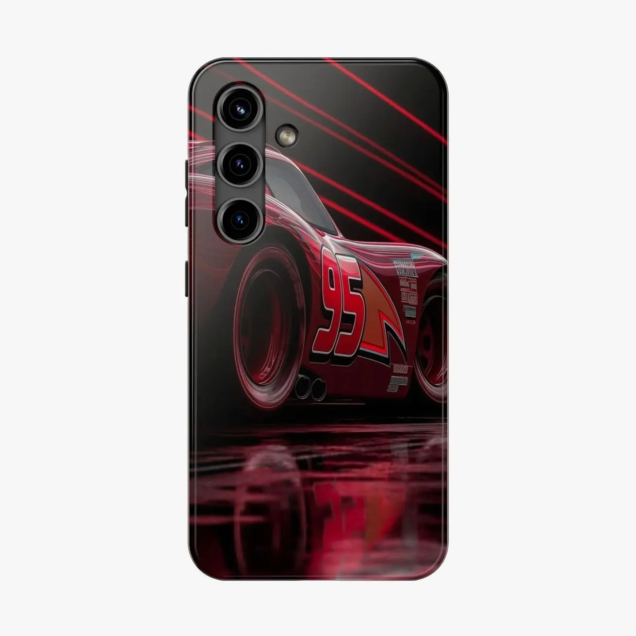 Lightning McQueen 95 Red Neon Racing Car Phone Case for iPhone X 11 12 13 14 15 16 17 Pro Max Plus, Samsung Galaxy S21 S22 S23 S24 S25 S26 Ultra O