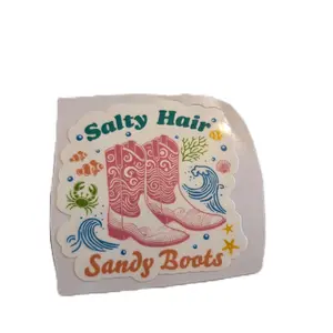 Salty hair sandy boots laminated sticker