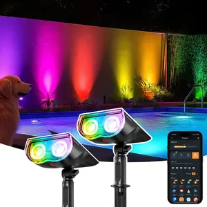 Summer Vibes Linkind Smart Solar Spotlight Outdoor APP Control Color Changing IP67 Waterproof Landscape Lighting for Yard Garden Pathway