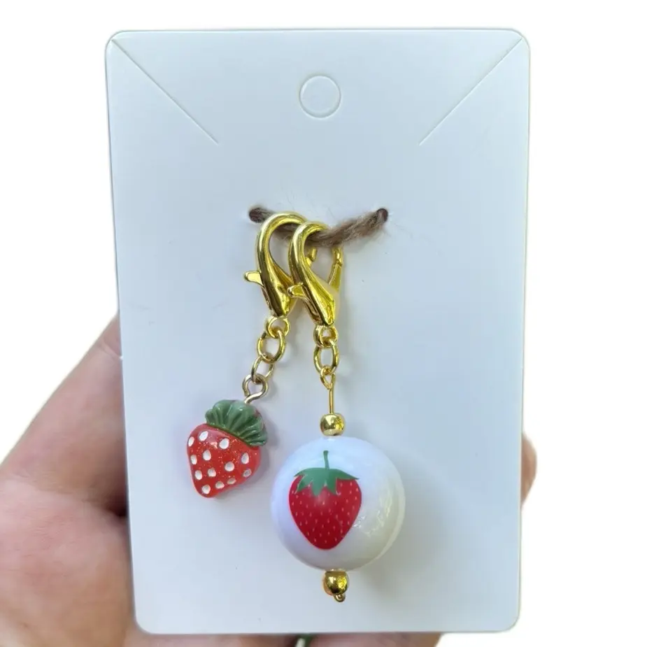 Strawberry Stitch Markers for Crocheting