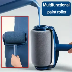 1-piece self-priming paint roller brush. High-density head holds ample paint for smooth, bubble-free application on latex/wall paint. Easy to use, ideal for DIYers, beginners, and home wall repair