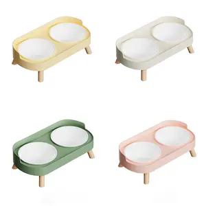 Double Bowl Anti-Tip Pet Feeding Bowls, Stainless Steel Dog & Cat Water Food Dish Set, Protects Neck Health, Durable Design