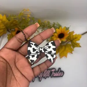 Cow Print Bow Pop Can Opener/ Soda Tab Opener Keychain