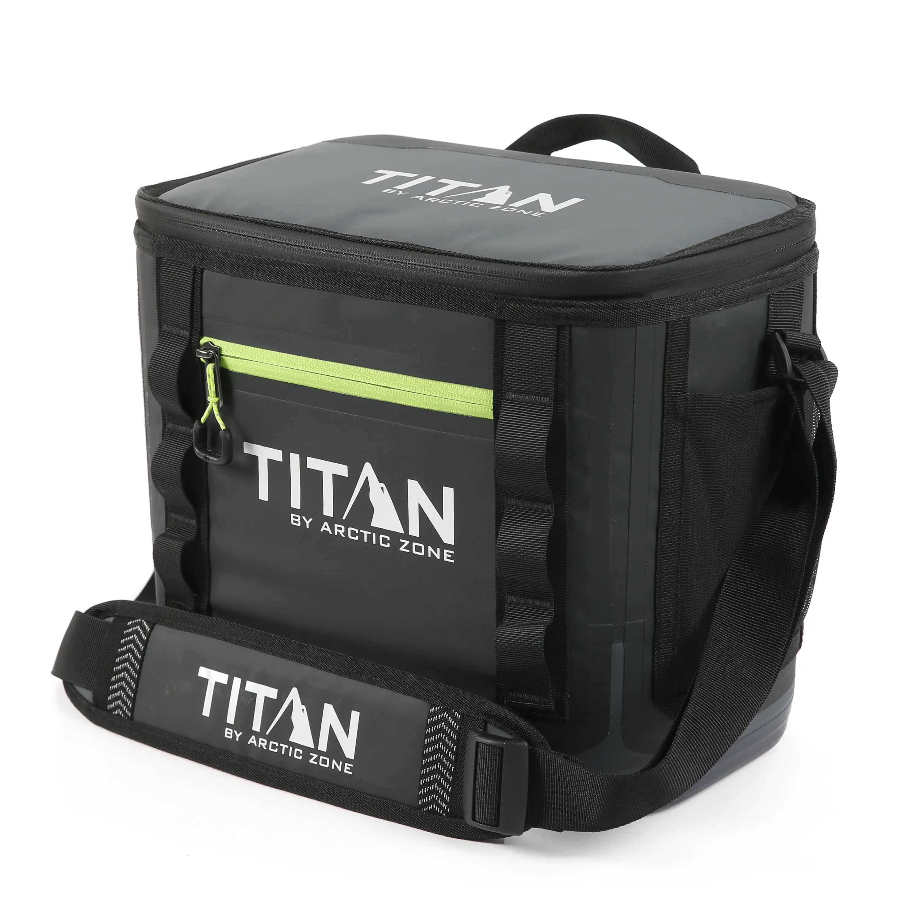 Titan by Arctic Zone 12 Can Waterproof Welded Soft Cooler, 8 Quart, Black/Green