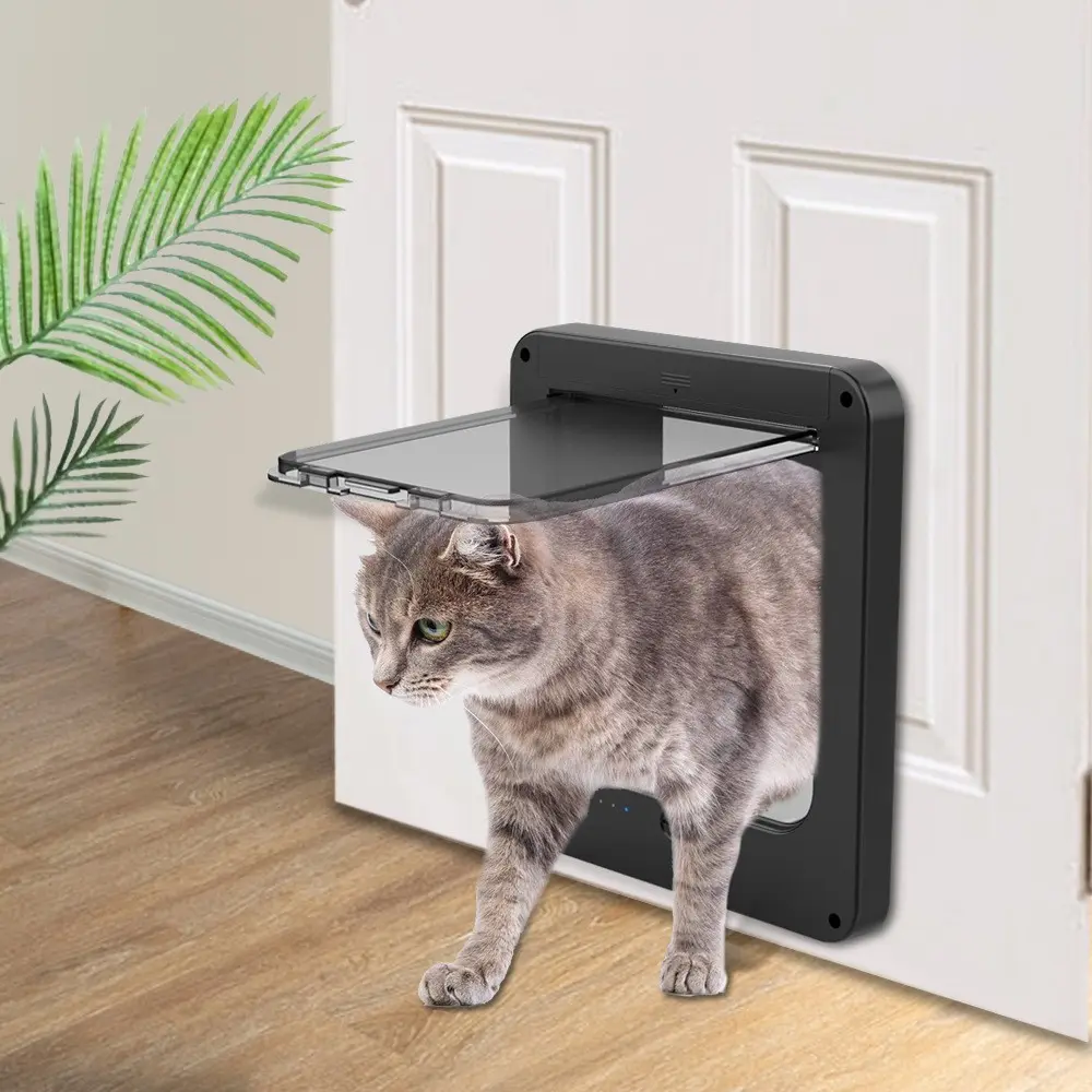 Smart Automatic Cat Door with Sensor – Controllable Entry & Exit Direction Pet Door, Easy Install Cat Hole for Indoor & Outdoor Use