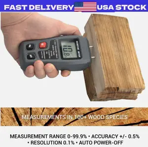 Digital LCD Wood Moisture Meter Detector Tester Wood Firewood Paper Cardboard