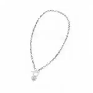 New Letter Pendant Necklace with Heart Charm |   Stainless Steel Lobster Clasp Chain |   Trendy Elegant Versatile Jewelry for Women outdoorfun