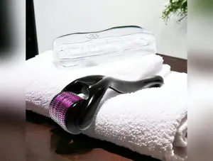 222 Black Micro Derma Needle Hair And Beard Therapy Roller For Men