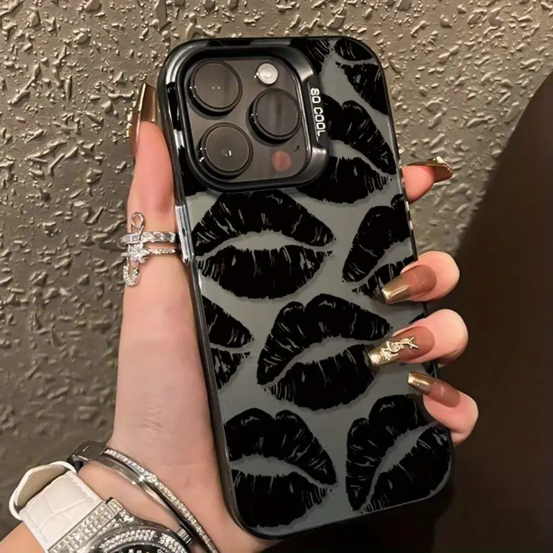 Lip Kiss High-End Cool Smartphone Case - Anti-Fall, Scratch-Resistant, Durable PC Backplate for iPhone 17,16,15,14 Pro Max,13,12,11,Plus,Air - Handheld Cellphone Protection for Mobile Devices, Casing