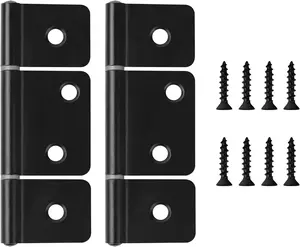 Three Leaf Non-Mortised Hinge Bifold Door Hinges Bifold Butt Cabinet Hinges Black (2 Pack) Mobile Home & RV Interior or Furniture Windows Cupboard with Screws