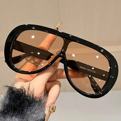 Women's Oversized Pilot Frame Fashion Sunglasses, Modern Style, Fashionable Sunglasses, Suitable for Various Face Shapes, Outdoor Activities, Driving, Fishing, Daily Wear, Aviator Shades, Trendy Frames Sunglasses, Summer Trendy Sunglasses