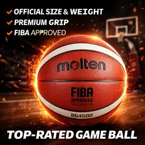 Molten Bg4500 Leather Basketball, Official Authentic Soft Skin Ball, Size 7, Indoor Competition Training, High-Quality Material