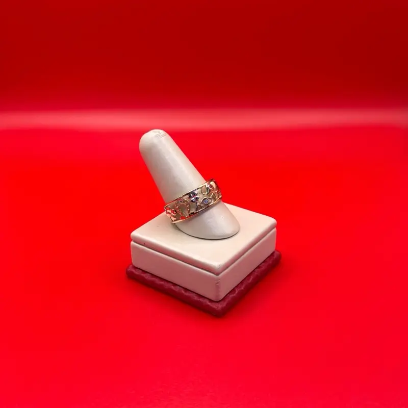 14k Gold Tricolor Luck Ring