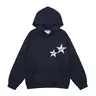 Aelfric Eden Men's Star Print Color-Contrast V-Neck Casual Long-Sleeve Cotton Blend Graphic Hoodie - Embroidered Pullover Top