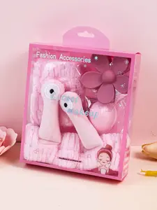 5 Piece New Plush Snail Women's Hair Accessories Set, Black Color 5-Piece Plush Headbands & Clips, Multi-Style Design for Daily Use, Autumn Winter Fashion Essentials Suitable for Washing,Spa,Make-up, Daily Use, Gift Pink Color