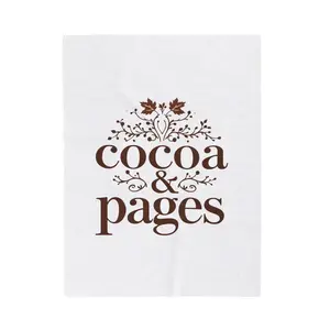Cozy Velveteen Plush Blanket with Cocoa & Pages Design, Perfect for Reading Nooks, Gifting, Winter Nights, Home Décor, Snuggling