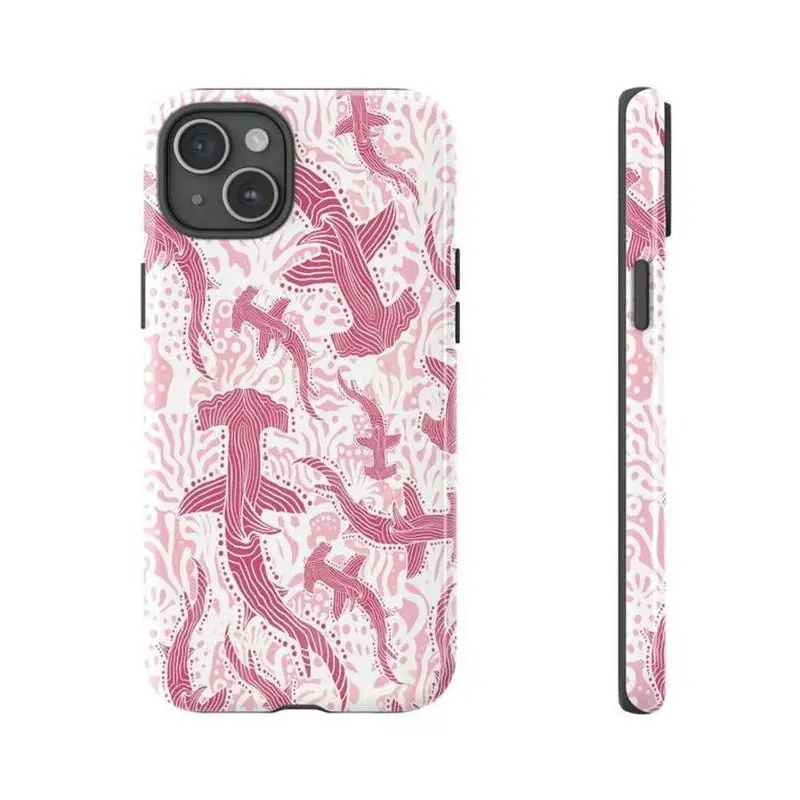 Nautical Whale Coral Reef Ocean Blue Fish Hybrid Polycarbonate-TPU Phone Case - Waterproof, Heavy-Duty Durable Protection Accessory, Wireless Compatible, Multi-Model for iPhone 17/17 Air/16/15/14/13/12/11 Pro Plus, Samsung Devices, Gift