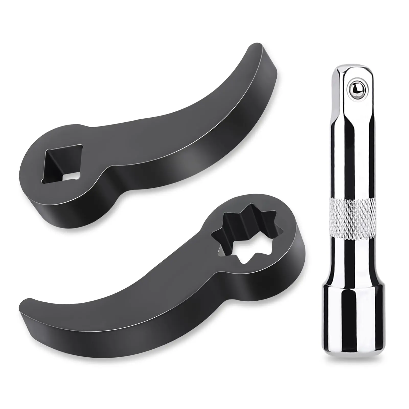 Pry Bar Wrench Adapter Head Set (3 Pcs) – 1/2" 8pt Square & 3/8" Drive with Extension Bar for Half Shaft Removal