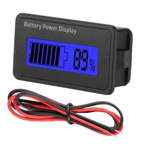 Universal Digital Battery Capacity Monitor with LCD Display, 12V 24V 48V Compatible Voltage Tester for Car Motorcycle Lead-Acid Lithium Batteries, Battery Checker