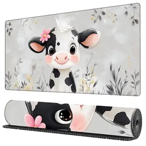 BHJLAXR Cow Pattern Mouse Pad, Large Cute Mouse Pad, Non-slip Mousepad, Desk Keyboard Mat for Home Office Game Room, Desk Accessories