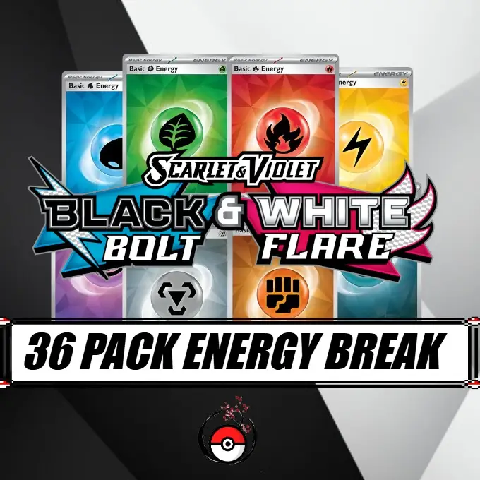 LIVE Energy Break 36 Packs - Break Black Bolt & White Flare - 18 Black Bolt - 18 White Flare