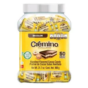 CREMINO AVELLANA Vitrolero - Halzenut Flavored Cocoa Candy / 50 Pieces Jar /