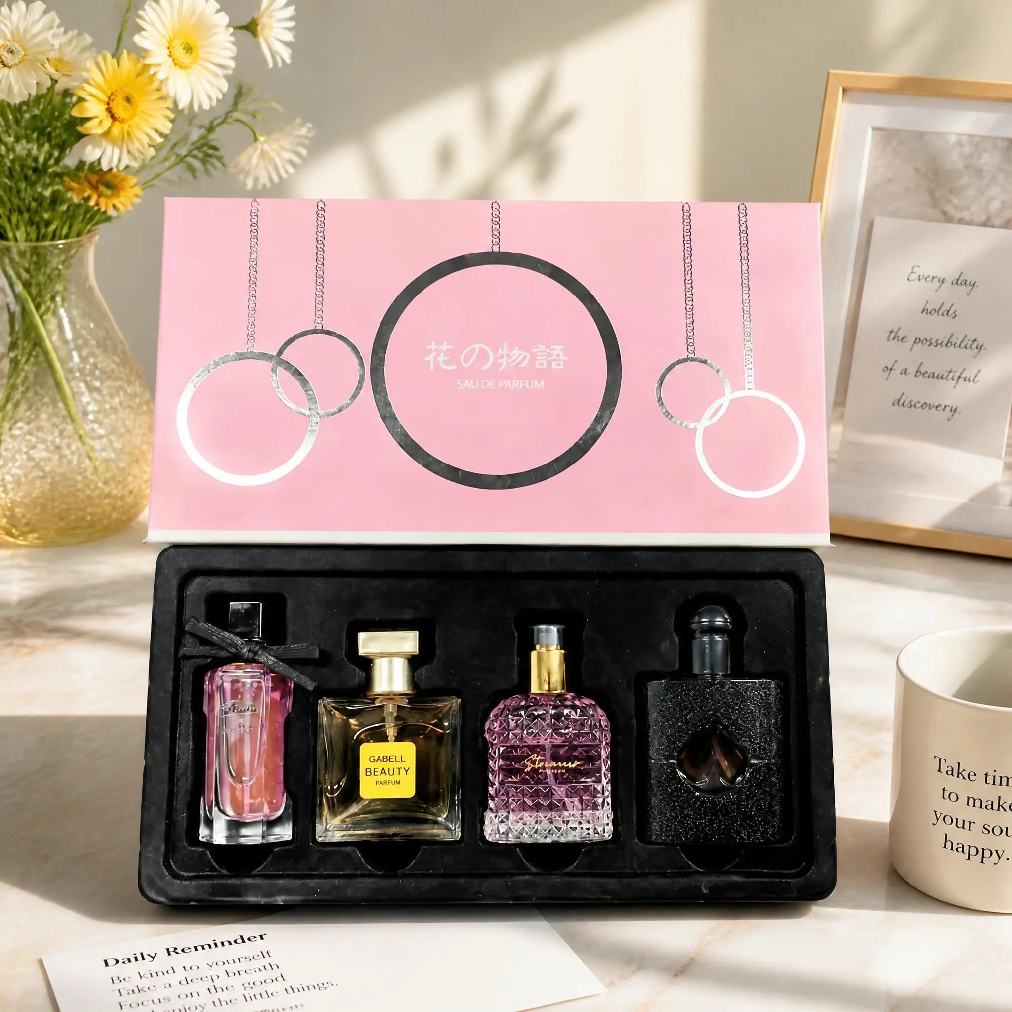 Floral Story Women's Perfume Gift Set | Floral, Fruity & Aromatic Essences | 4-Piece 105ml Total | Elegant Long-Lasting Scent | Perfect Gift for Her | women's perfume, perfumes para mujer, long lasting perfume fruit