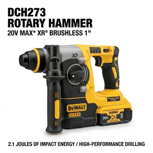 DEWALT DCH273 20V Cordless Brushless Rotary Hammer for Construction Work