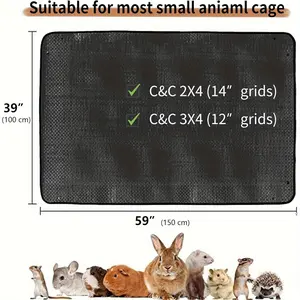 Large Waterproof Washable Rabbit Cage Pad, Reusable Pet Bed Liner, Easy Clean Splash Proof, Fits 48x24 to 59x14 Grid Cages