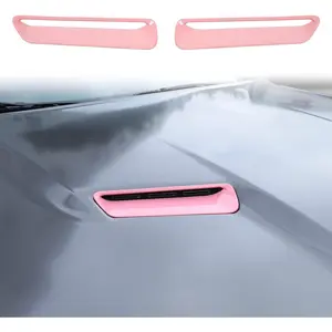 Hood Scoop Hood Vent Air Intake Hood Air Conditioner Air Intake Outlet Trim Fit for 2015-2025+ Dodge Challenger Exterior Accessories,ABS Pink 2pcs