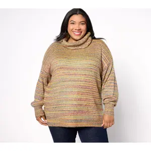 Belle Boho by Kim Gravel Rainbow Yarn Turtleneck Sweater