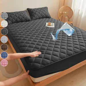 2/3pc set of lightweight waterproof mattress protector, Bed Protector Waterproof, deep pocket bed sheet set, soft, silent, breathable, stain resistant, suitable for 6-18 inch mattresses, including pillowcases, machine washable