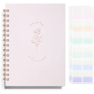 Undated Weekly and Monthly Planner Spiral Bound- Weekly Goals Notebook, , Habit  Journal, Academic, Aesthetic, Stylish School or Office Supplies (6.1" x 8.4" - )