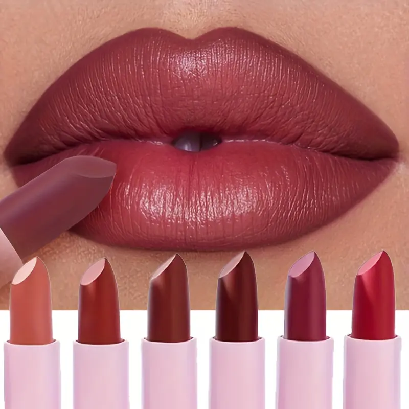6Pcs Glossy Lipstick Cosmetic Long Lasting Waterproof Nonstick Lip Glossy Easy To Apply High Color Moisturize Lip Glaze Suitable For Beginners Makeup DealsForYouDays